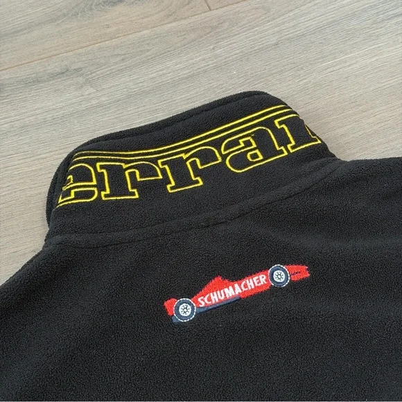 Michael Schumacher Ferrari Black & Orange Zip-Up Fleece Jacket - Picture 7 of 7